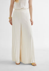 MS2414008-Ecru-Wide pleated trousers