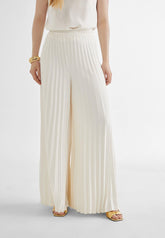 MS2414008-Ecru-Wide pleated trousers