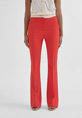 MS2414012-Red-Fitted flared trousers