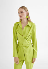 MS2415015-Lime-Knotted shirt