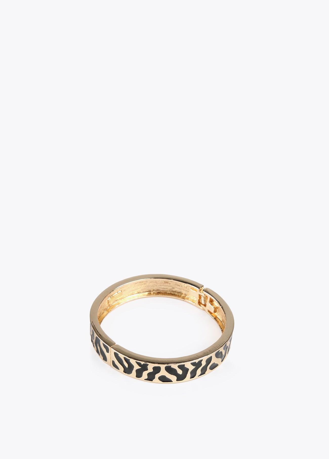 12413002-Animal print bracelet-Black