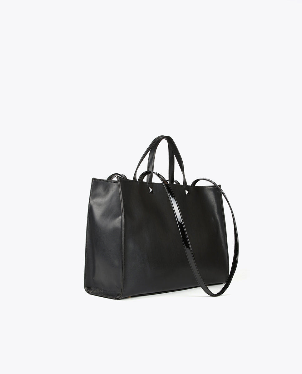 Raised logo tote bag