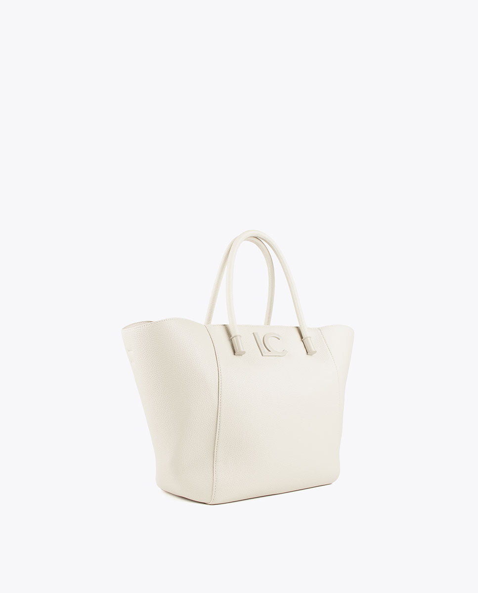 Grained faux leather tote bag