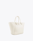 Grained faux leather tote bag