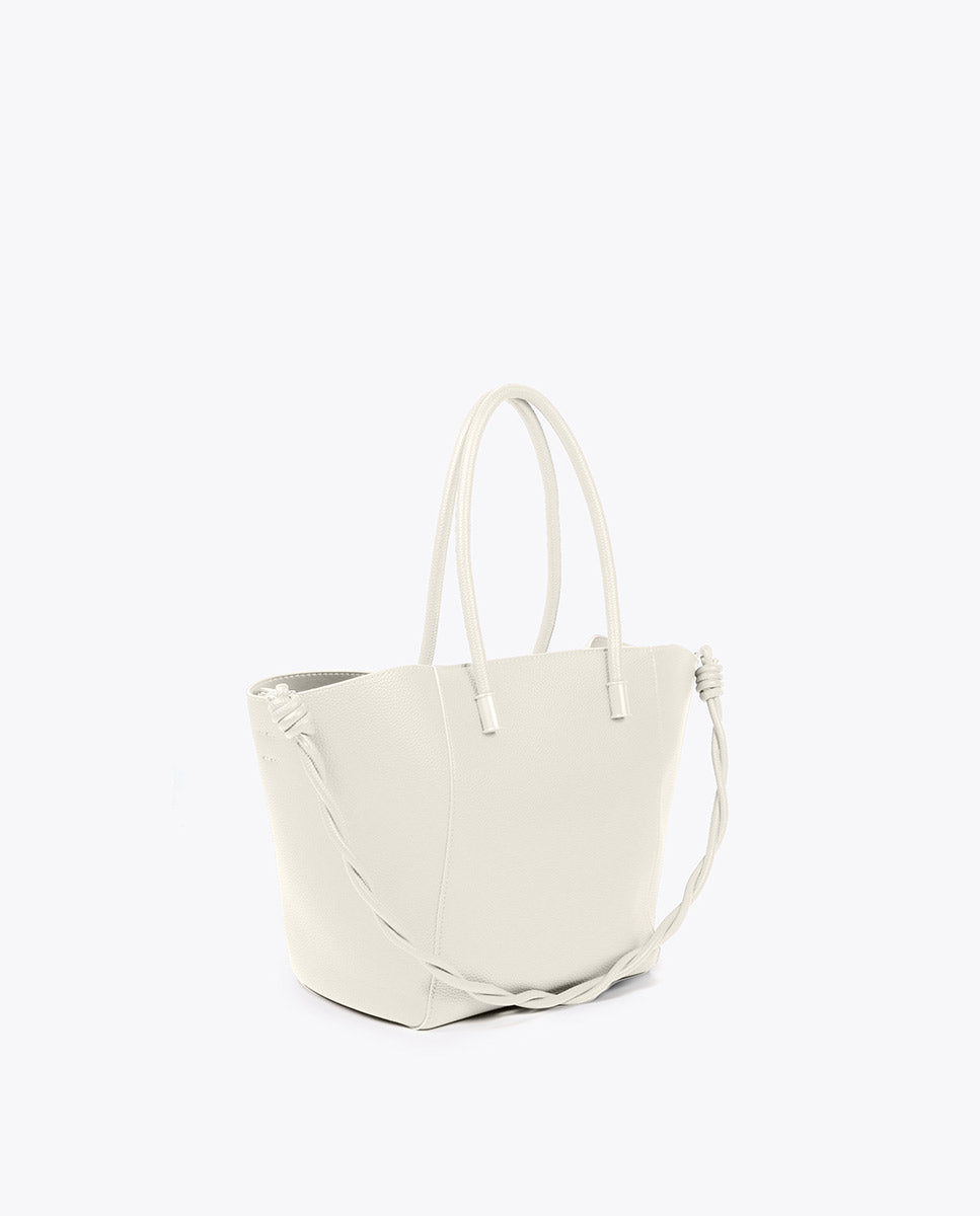 Grained faux leather tote bag