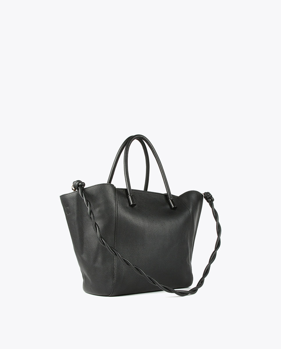 Grained faux leather tote bag