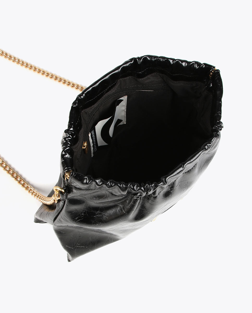 Shiny faux leather crossbody bag