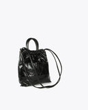 Shiny faux leather tote bag