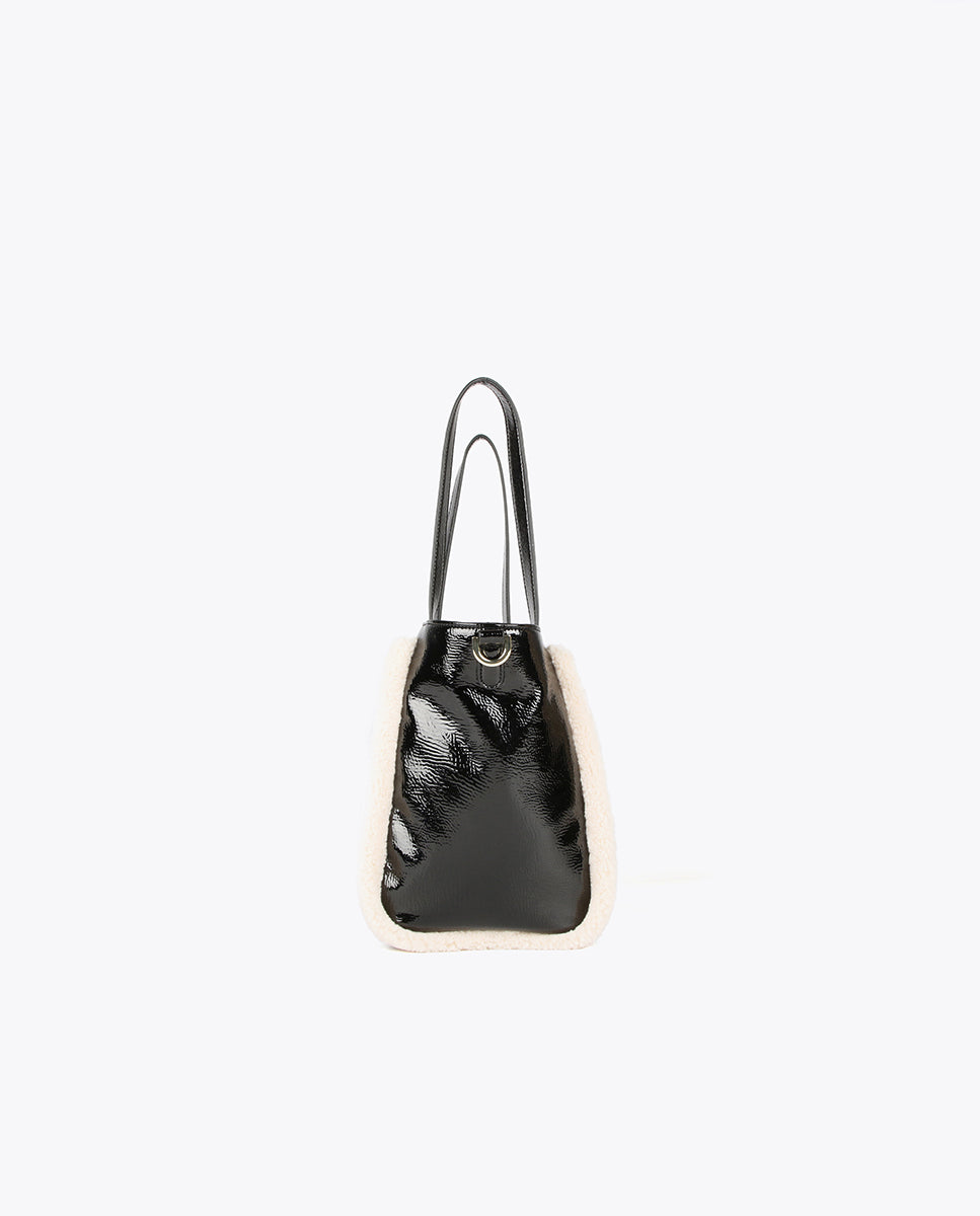 Shiny faux leather bag