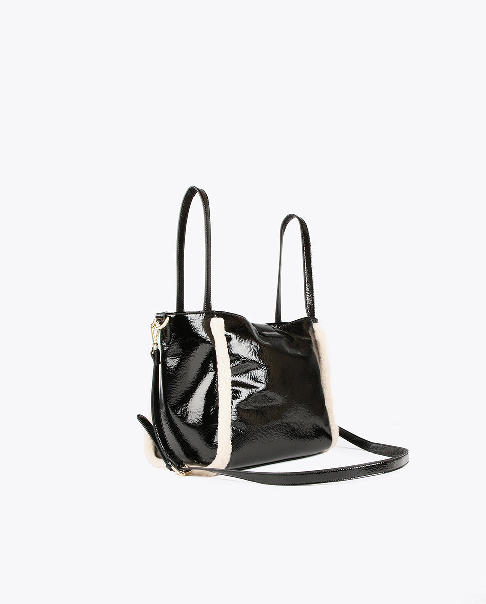 Shiny faux leather bag