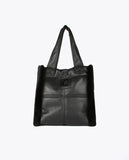 Faux leather and faux fur tote bag