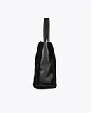 Faux leather and faux fur tote bag