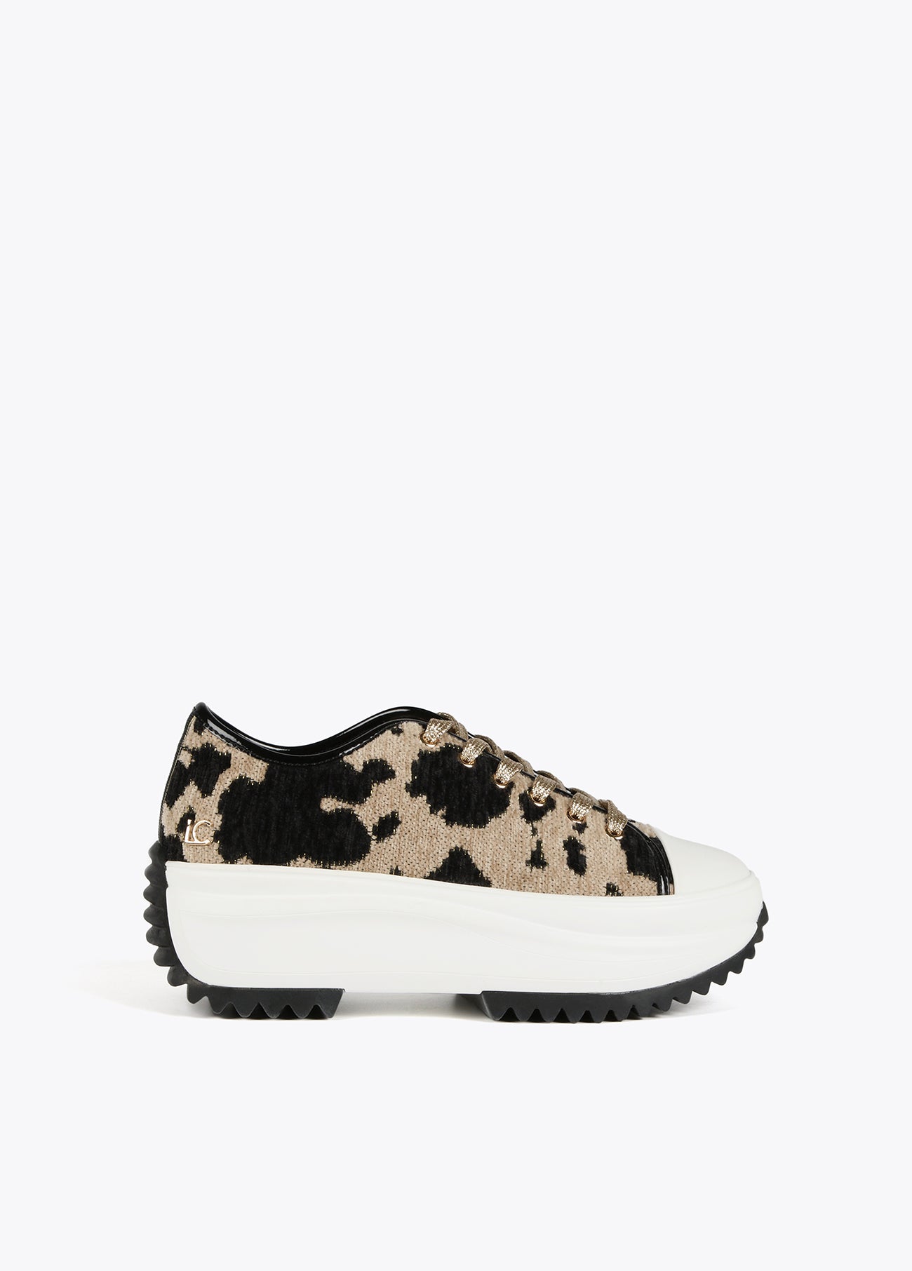 Animal print fabric sneakers