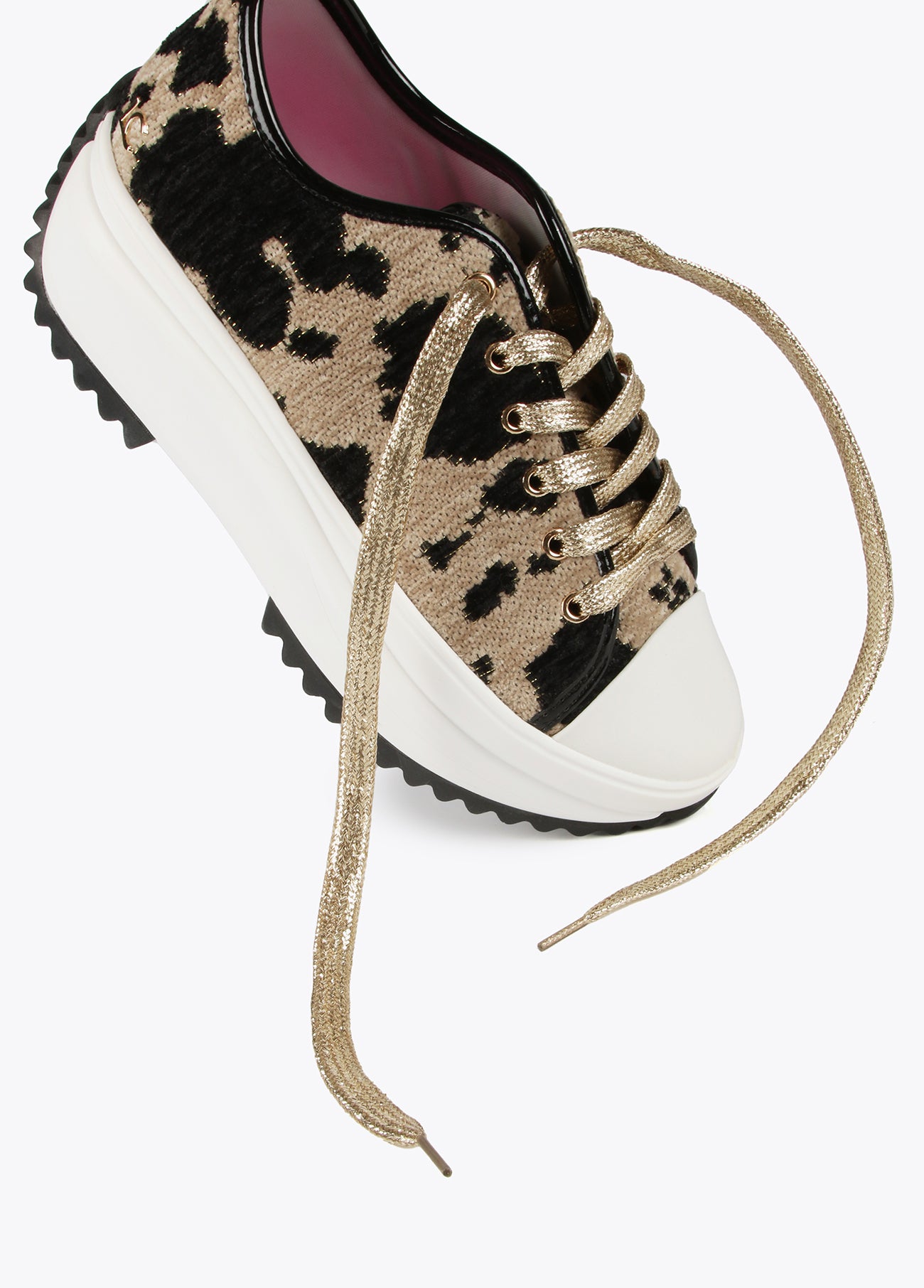 Animal print fabric sneakers