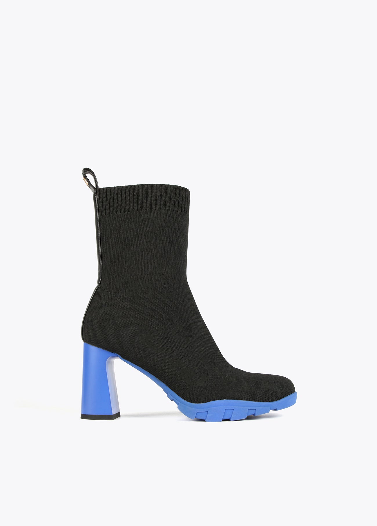 Sock-style ankle boots with track sole