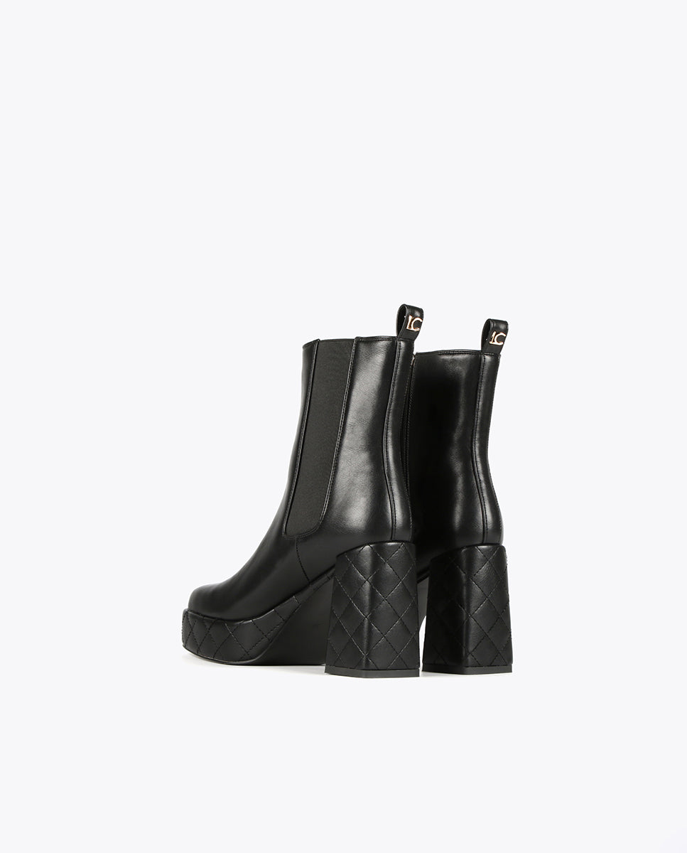 Black platform ankle boots