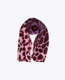 Pleated animal print scarf