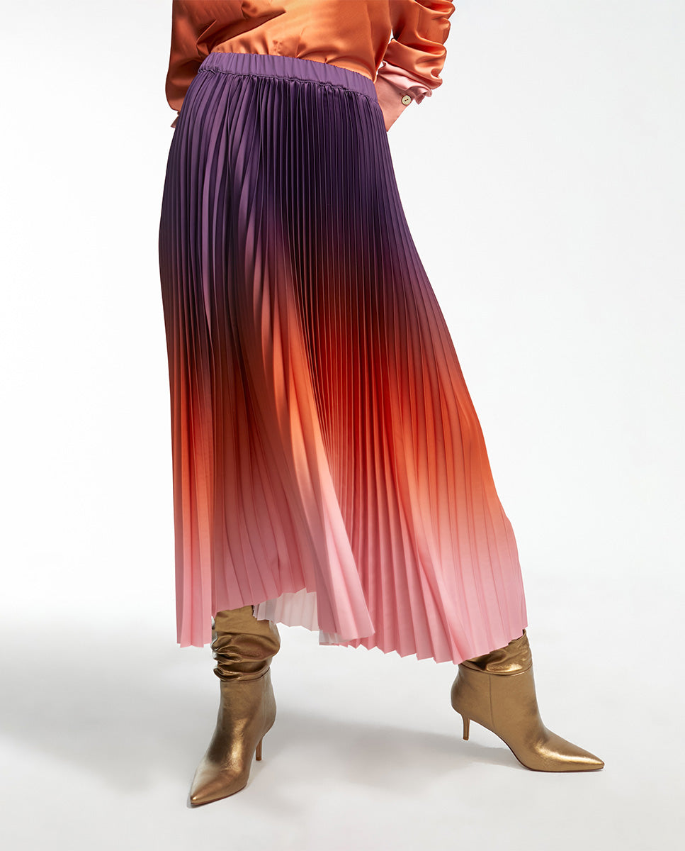 Pleated ombré skirt