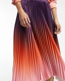 Pleated ombré skirt