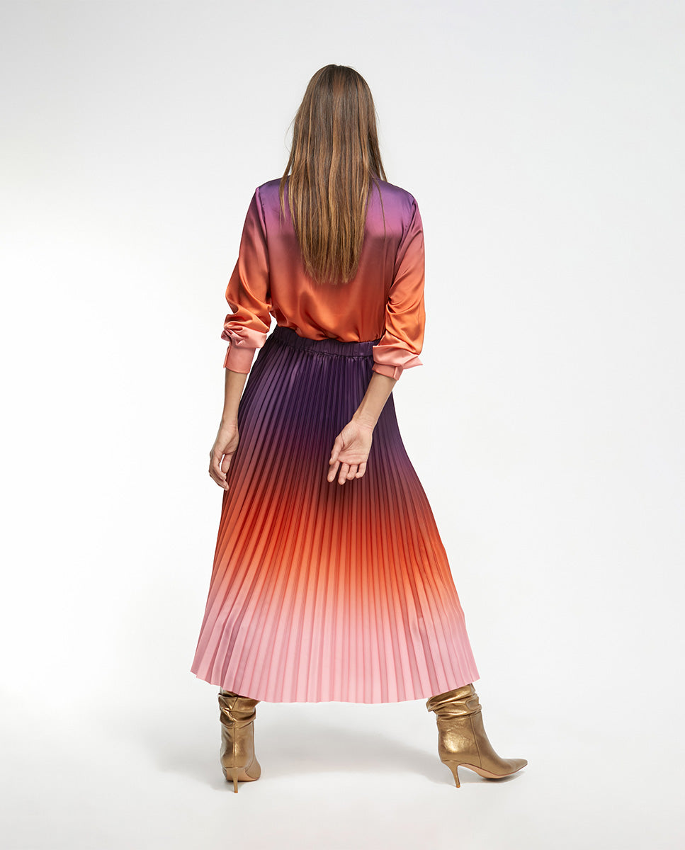 Pleated ombré skirt