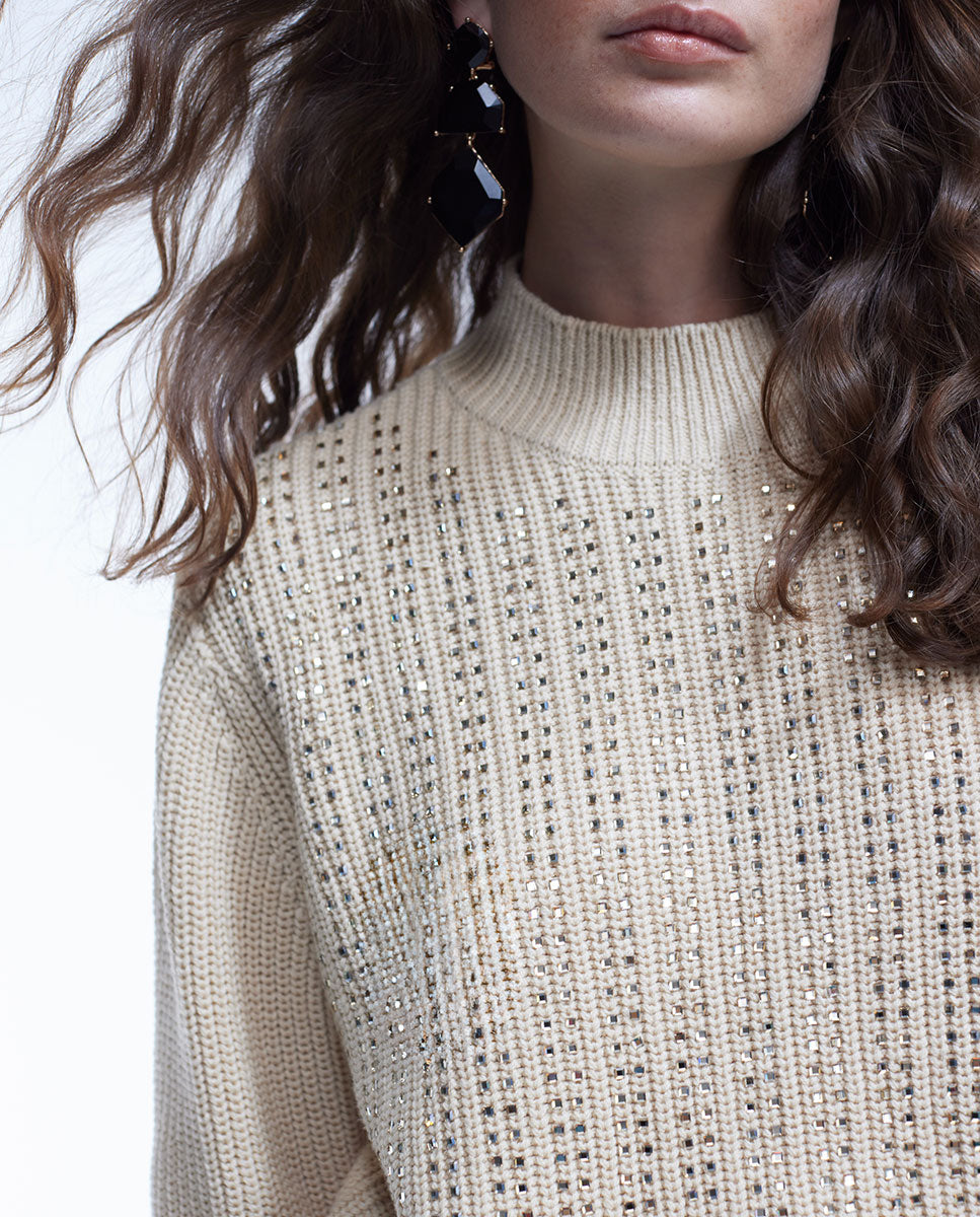 Sweater with diamanté detail