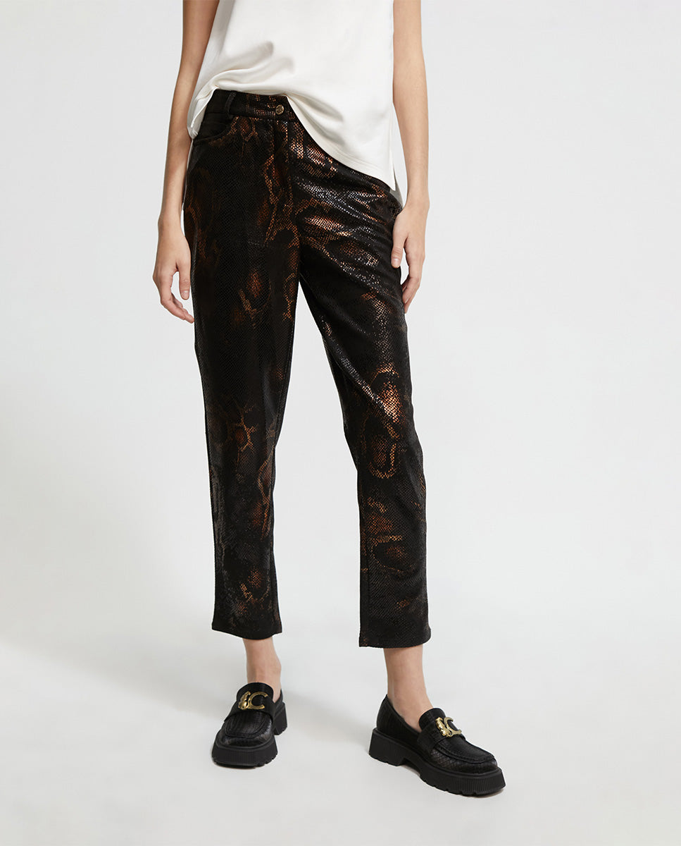 Animal print trousers