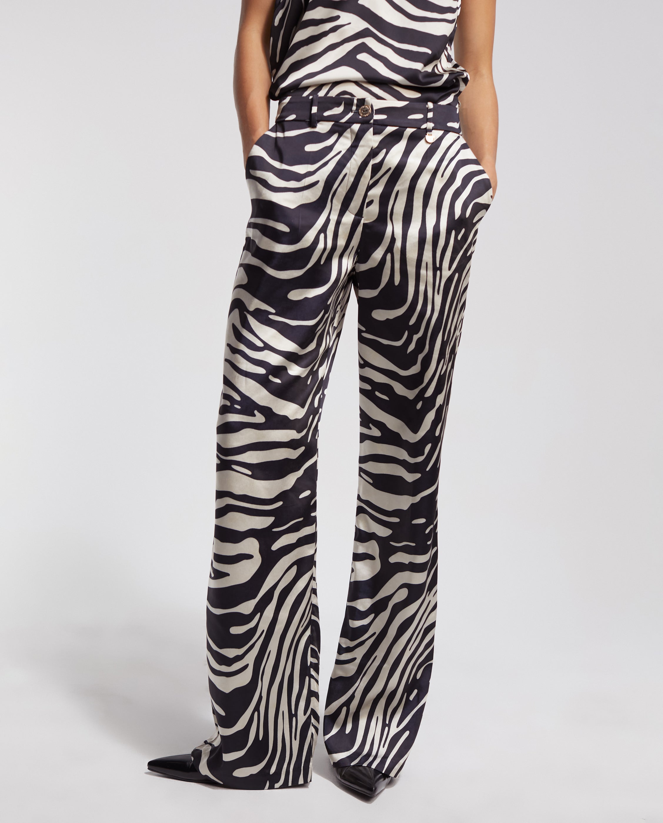 Zebra palazzo trousers