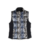 Padded Vest with Animal Print and Gold Details