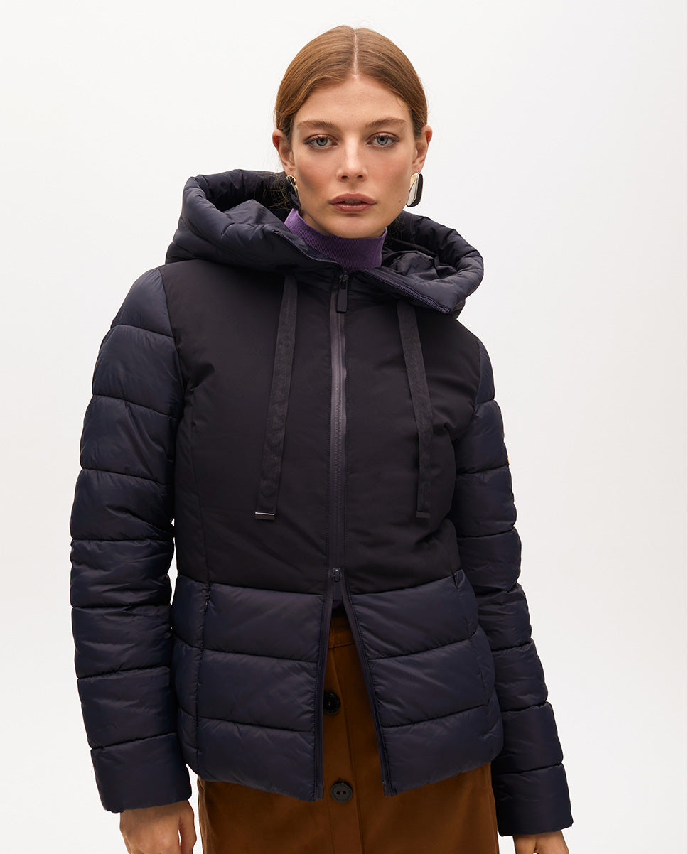 Fitted Contrast Padded Short Anorak