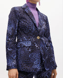 Fitted Animal Print Blazer