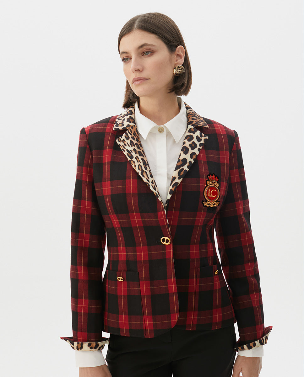 Tartan Animal Print Blazer