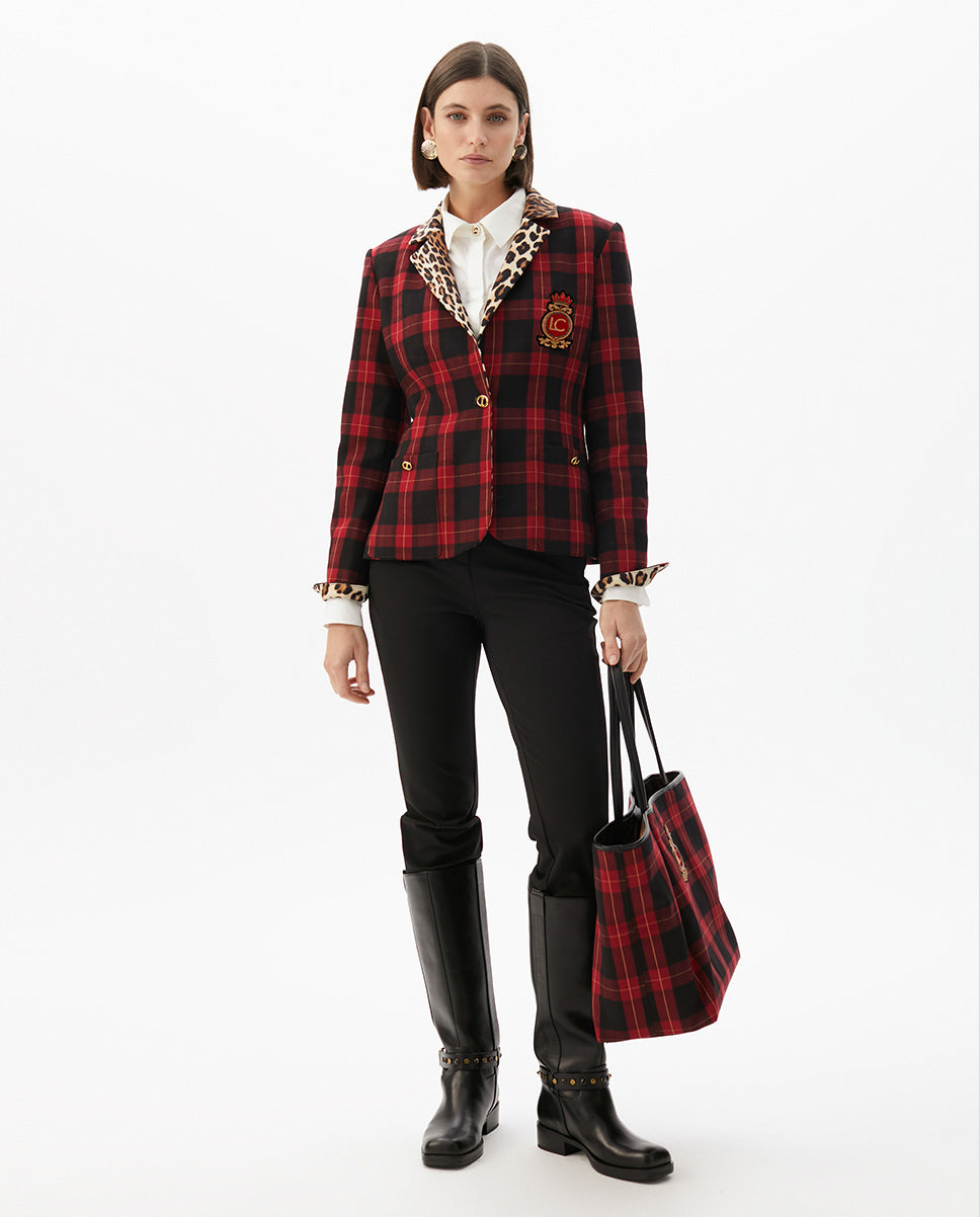 Tartan Animal Print Blazer
