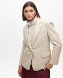 Straight Faux Leather Blazer