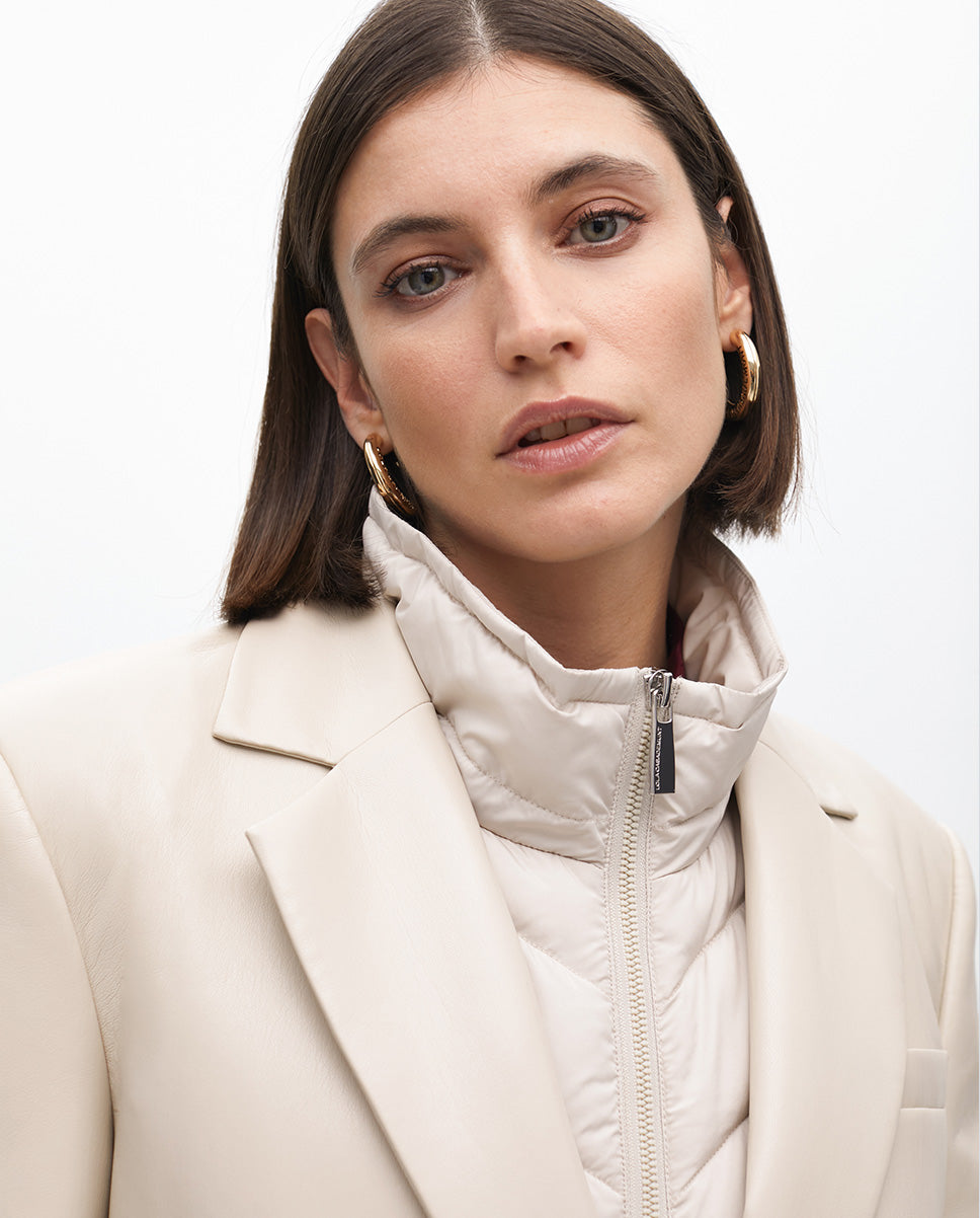 Straight Faux Leather Blazer