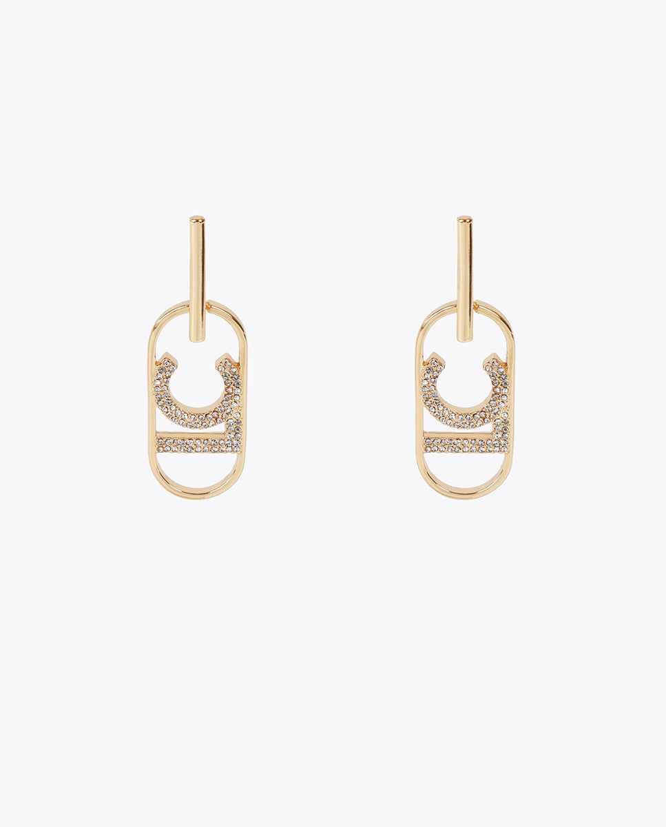 Oval LOGO jewel earrings