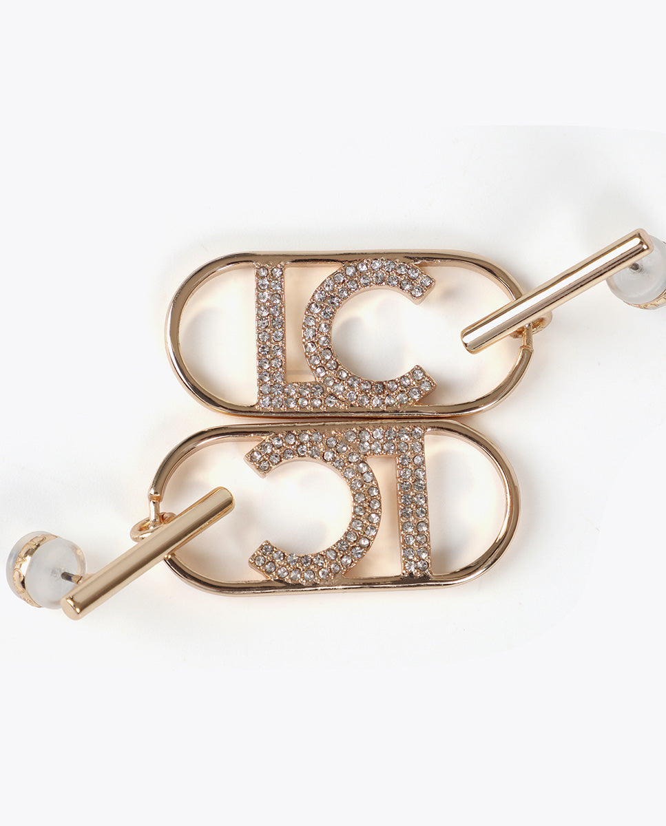 Oval LOGO jewel earrings