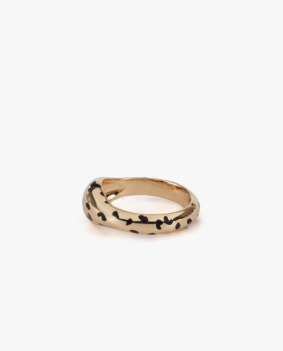 Bicolor Animal Print Ring Set