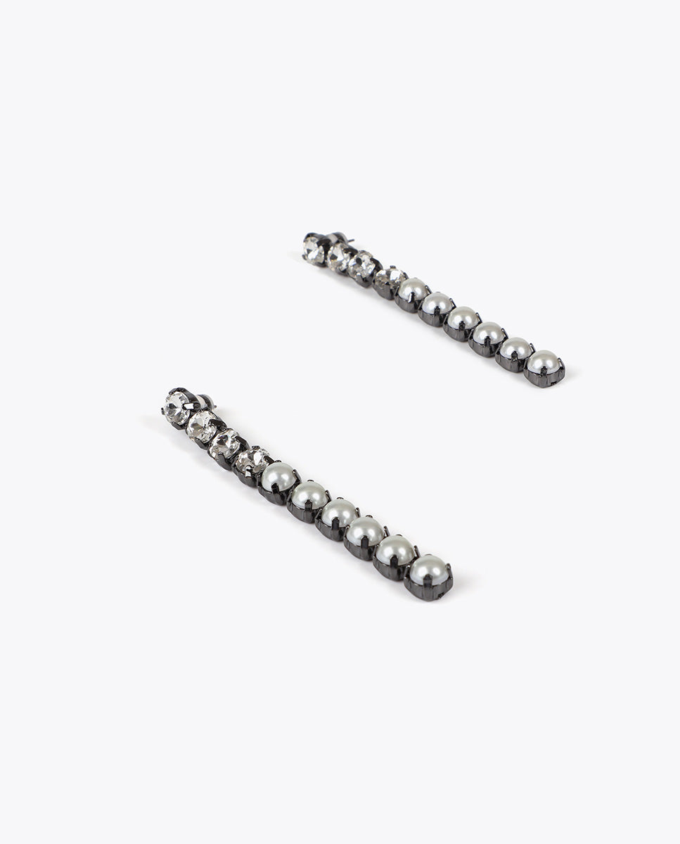 Crystal and Pearl Drop Earrings