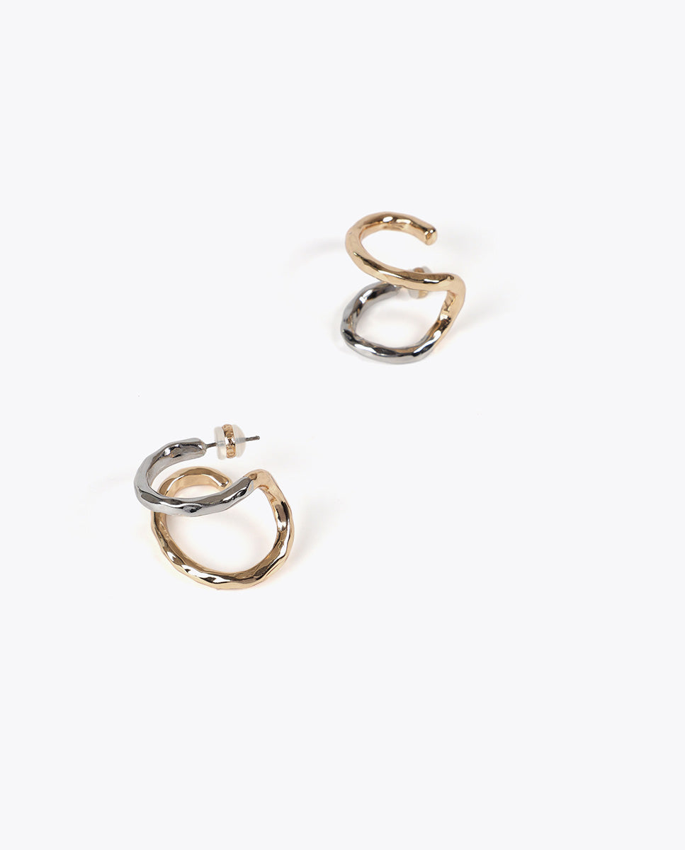 Combined Piercing Effect Earrings