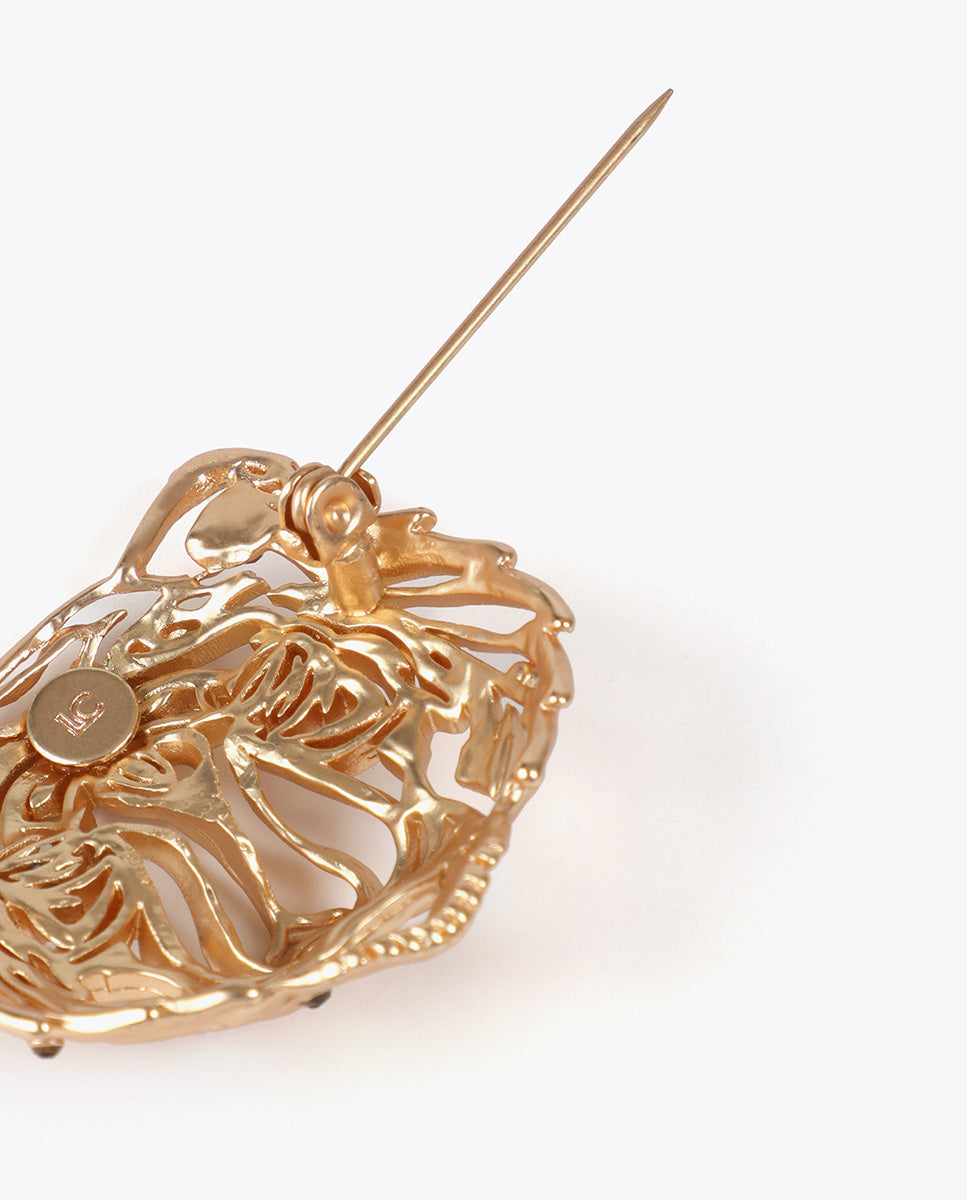 Tiger Head Brooch