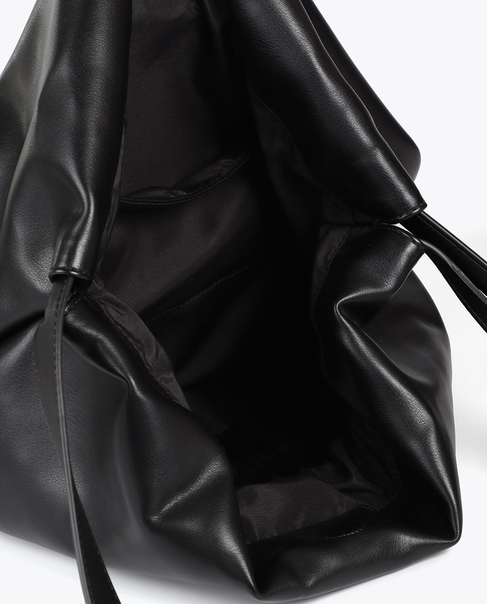 Leather Effect Shopper Bag with Oval LC Logo
