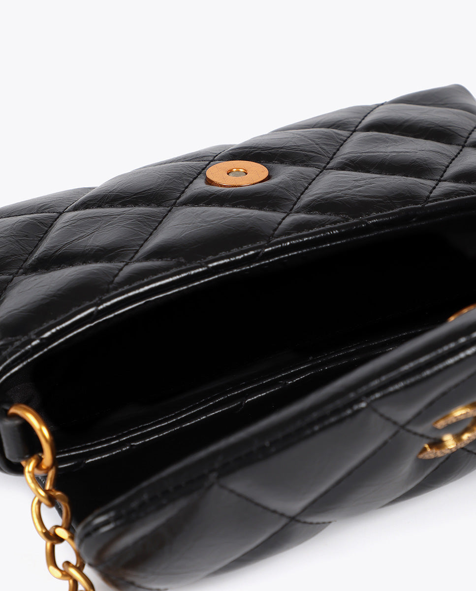 Mini Quilted Crossbody Bag with LC Leopard Logo