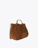 Pleated Faux Leather Effect Bag with 'bags lovers' Tag