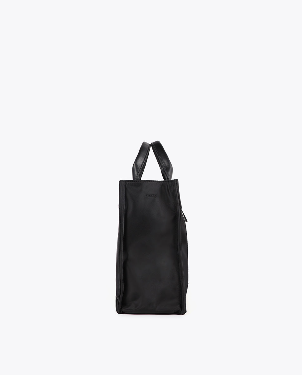 Nylon Bag with Leather Effect
