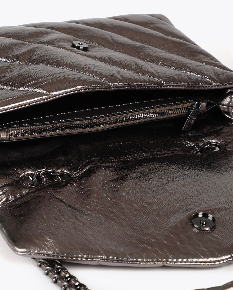 Metallic Quilted Flap Bag