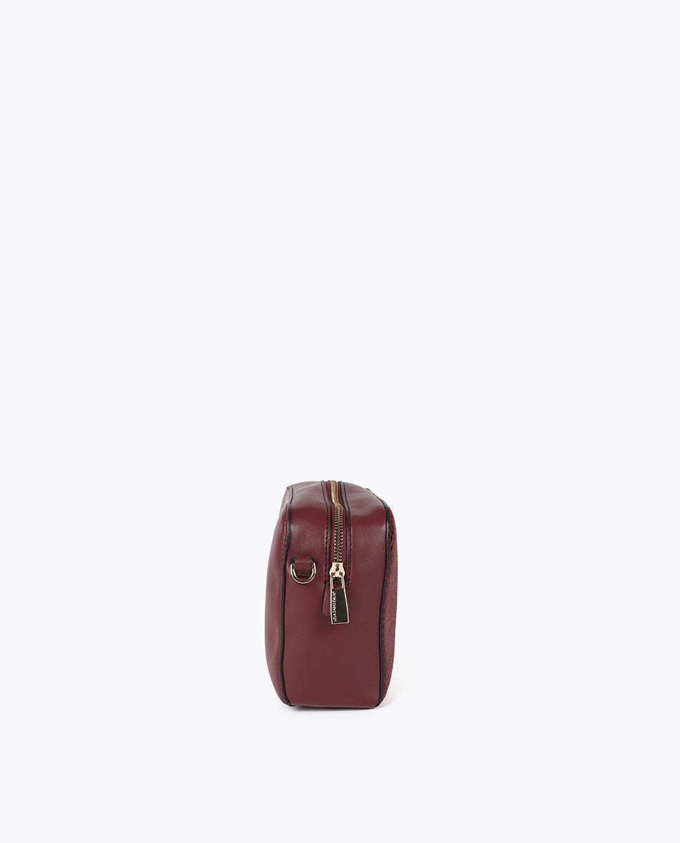 Oval LC Logo Snake Effect Crossbody Bag