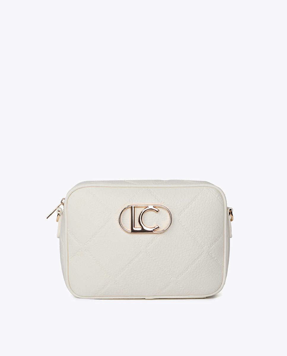 Monogram Diamond Oval Logo Faux Leather Crossbody