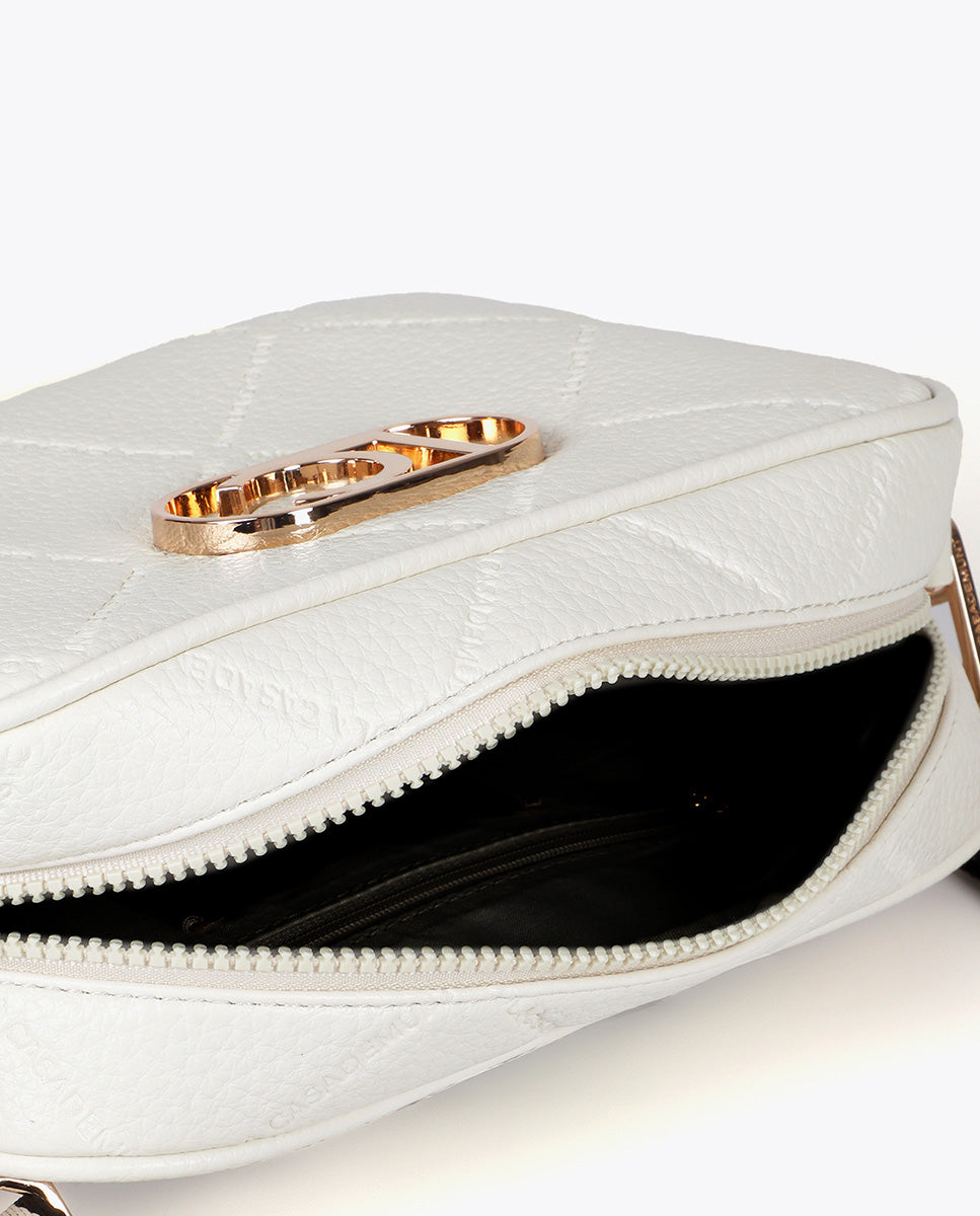 Monogram Diamond Oval Logo Faux Leather Crossbody