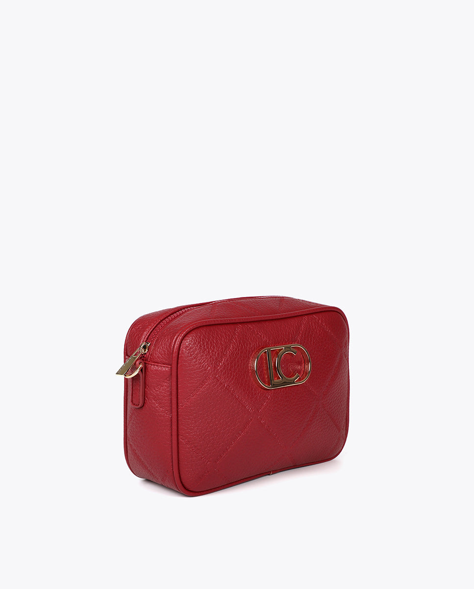 Monogram Diamond Oval Logo Faux Leather Crossbody