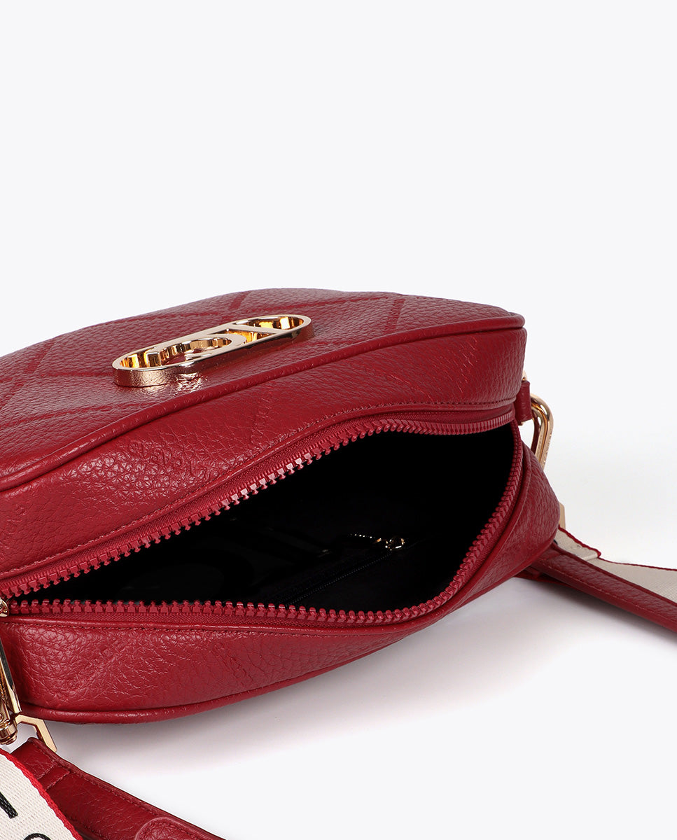 Monogram Diamond Oval Logo Faux Leather Crossbody